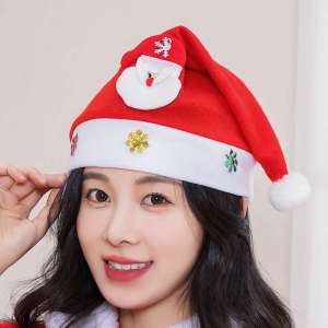 Christmas Hat with Flashing Led Light Christmas Santa Cap for Kids Children Adult Gift for New Year Christmas Party Decorations
