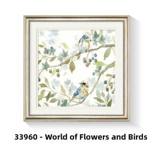 YASISHA | Modern American Style Bedside Decorative Painting Light Luxury Aesthetic Simple Flower and Bird Wall Art