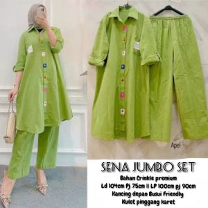 SENA JUMBO SET/Crinkle/Setelan wanita terbaru
