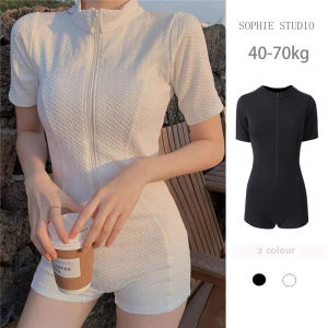 Luoke Swim Suit for Women Vacation Surfing Conservative Sunscreen One-piece Swimsuit for Women To Cover The Belly and Look Thin The Same Kind of Ins Simple Swimsuit