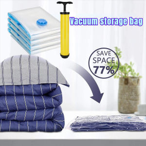 Transparent Vacuum Bag Clothes Quilt Blanket Closet Travel Cloth Storage Bag Saving Space