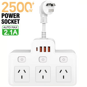 Australia AU Plug AC Wall Power Strip Independent Switch Multitap Power Socket adapt With USB C Ports Charging Network Filter