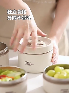 Vacuum Stainless Steel Lunch Box 3-Layer Leakproof Insulated Lunch Box Portable Thermal 午餐盒
