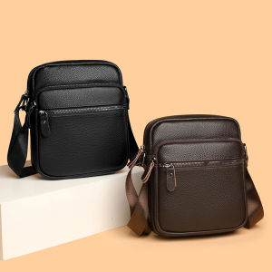 Genuine Cowhide Shoulder Bag Mens Bag Vertical Large and Small Business Casual Korean Genuine Leather Crossbody Bag Backpack