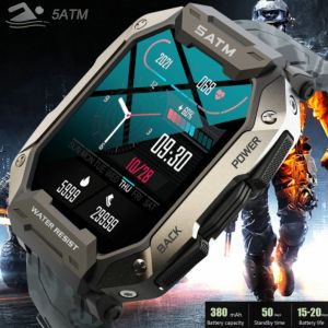 HL For Xiaomi C20 Military 2023 New Smart Watch Men IP68 5ATM 380mAh battery Outdoor Sports Fitness Tracker 24H Health Monitor 1.71inch Smartwatch Fireproof Waterproof Explosion-proof Drop-proof Low-temperature proof
