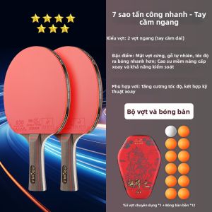 Double Fish | Vợt Bóng Bàn Ngang Chuyên Nghiệp Độ Đàn Hồi Cao Cho Người Mới Bắt Đầu và Trẻ Em