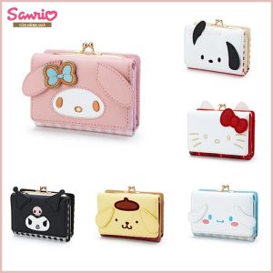 Ví Nữ Sanrio Cinnamoroll Thời Trang Giản Dị Chất Liệu Da PU Có Ngăn Đựng Tiền Xu Họa Tiết Kuromi My Melody Thiết Kế Dễ Thương Dạng Gấp Gọn.