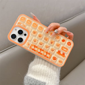 Creative 3D Cute Cartoon Keyboard Pattern Silicone Phone Case for  15 16ProMax New Model 15Pro Anti-Fall Womens Style Full Cover Soft Shell