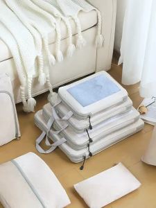 Travel Compression Packing Cubes Waterproof Expandable Mesh Clothes Organizer Bags for Luggage Shoes Underwear Toiletries