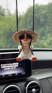 Đồ dùng ô tô xuyên biên giới ô tô đu quay vịt gương chiếu hậu mặt dây chuyền trang trí nội thất ô tô denim vịt con đồ trang trí ô tô thủy triều