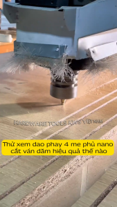 KWS Mũi Phay CNC 4 Lưỡi Phủ Titanium 6mm 8mm – Dao Cắt Gỗ MDF Plywood Gỗ Công Nghiệp Cho Máy CNC Router Bit 4 Me