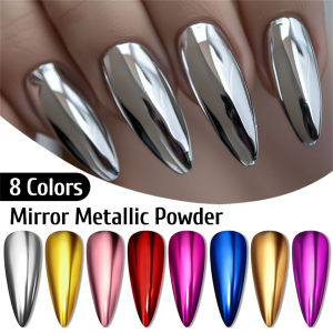 Metallic Gold Silver Mirror Powder Nail Glitter Rose Gold Champagne Silver UV Gel Polish Chrome Dust Manicure DIY Decoration