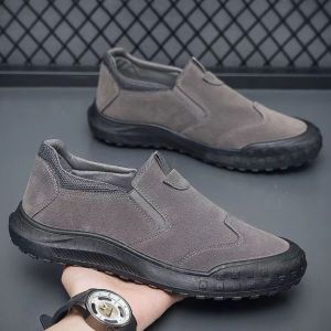 Mens Work Safety Shoes Outdoor Sports Shoes Anti-slip Wear-resistant Summer Climbing Shoes round Toe Flat Heel Rubber Sole