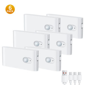 Motion Sensor Night Light Rechargeable LED Lamp Magnetic Adhesive Fixture for Stair Hallway Bedroom Cabinet Safe Camping Mirror