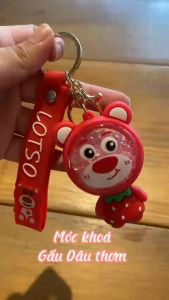 Móc Khóa Gấu Dâu Thơm LINDO Móc Khóa Xinh Xắn Quà Tặng Đáng Yêu Treo Balo Cặp