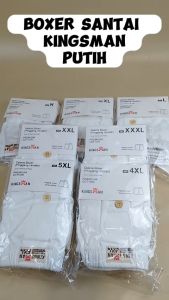 Celana Boxer Premium Cotton Kaos Kingsman Putih Isi 1Pcs