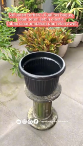 FLAMBOYAN 35 pot bunga tanaman plastik hitam GL Flamboyan 35 kuping - GL FLAMBOYAN