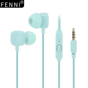 Type-C Earphones In-Ear Gaming Universal Mobile Phone Flat Mouth Stereo Sound Tuning Hole Sports with Mic Bendable Headset