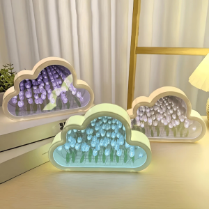 Flower Lights Lamp Lamp Shade Bedroom Night Light Dim Light Night Bedroom Night Light Night Lamp Mini Tulips Mirror Lamp Cloud Night Light Birthday Anniversary Gifts Creative Diy Led Lights