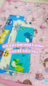 [HỎA TỐC] Vỏ áo gối ôm cho bé vải Cotton TLPrint dây rút họa tiết hoạt hình trẻ em nhiều kích cỡ size (40 - 50 - 60 - 70 - 80cm) Urombaby