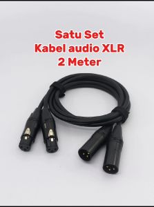 Terlaris Kabel Set Mixer Ke Power XLR Male XLR Female Kabel Hitam Canare/Sinar PT Ewindo 2 Meter Termurah