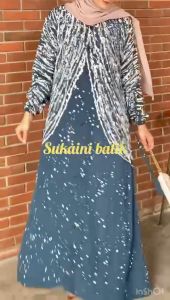 gamis batik malaman rayon super premium terbaru baju lebaran 2024 sukaini batik