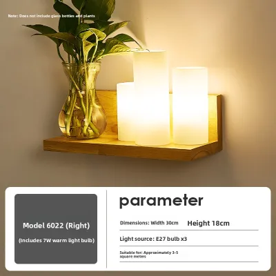 XISHANGJIAXI | Creative Personalized Solid Wood Bedside Wall Lamp
