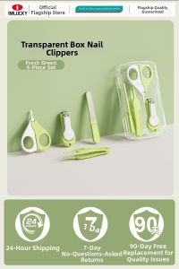 IMLUCKY | Baby Nail Clipper Set Child Care Tool Prevents Meat Trapping Professional Nail Trimming Kit For Infants And Toddlers Imlucky