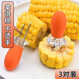 New Stainless Steel Corn Fork Heat Resistant Fruit Fork Foldable Children Safety Kitchen Utensils Barbecue Tools Grill Accessories