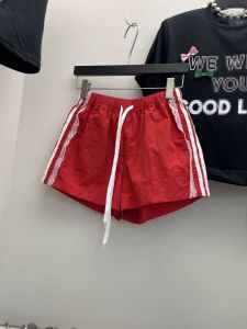 Taoxi Summer Wear Womens New Arrival Parallel Bars High Waist Make Legs Look Long Hot Pants Small Wide-Leg Pants Sports Red Shorts