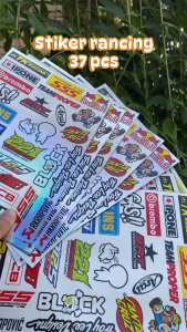 27 PCS Stiker Cutting Pack Racing Bahan Hologram Vinyl Sticker Motor Logo Sponsor Racing Anti Air dan Anti Minyak