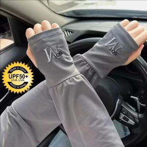 4Pairs Cooling Arm Sleeves Breathable Sun Protection Ice Slik Sleeves Summer Outdoor Sports Driving Cycling Sleeves Men Loose Arm Cover