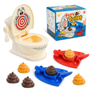 Ejection Toilet Joke Toy Stool Toilet Seat Two-Person Interactive Battle Table Game Spoof Poops Fun Simulation Toys for Kids