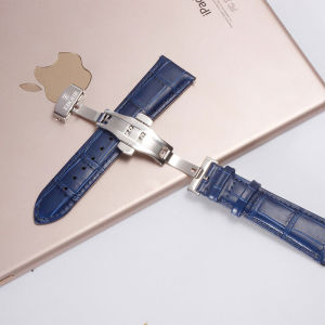 สายนาฬิกาหนังแท้ Ebohr สำหรับผู้หญิง สีแดง ลายผีเสื้อ สายนาฬิกาหนังวัวสีขาว สายนาฬิกาแบบติดแน่น สายนาฬิกาแบบยูนิเซ็กส์