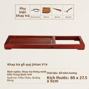 Kamjove | Khay Trà Gỗ Nguyên Khối Cho Không Gian Nhỏ Tại Nhà với Ấm Đun Tự Động
