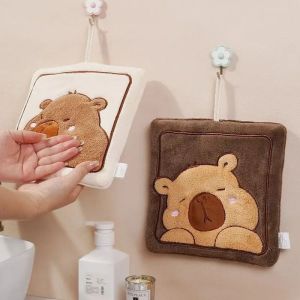 Super Absorbent Cute Capybara Hand Towel Household Microfiber Kitchen Towel High-efficiency Tableware Cleaning Towel Kitchen Tools