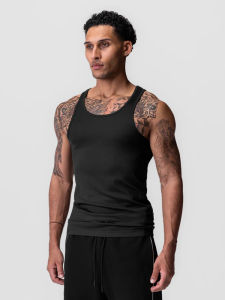 JIANSHENSHIJIAJIANSHEN | Quick-Drying Elastic Ribbed American Simple Fitness Tank