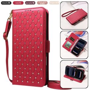 Luxury Glitter Wallet Leather Flip Case For iPhone 17 Air 16E 16 Pro Max 15 14 Plus 13 12 Pro Max Lanyard Cards Wrist Strap Crossbody Cover