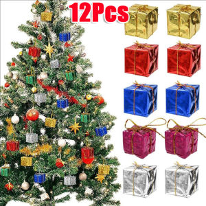 12/24pcs Christmas Tree Hanging Foam Box / Mini Christmas Ornaments Gift Box Hanging Decorations / Mini Colorful Foam Gift Box for Xmas Tree