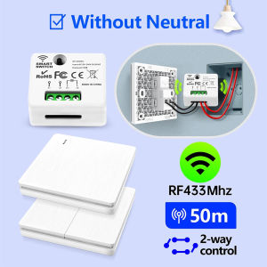 AC 220V 110V 433Mhz Relay Receiver Mini Moudle Remote Control RF Wireless Smart Light Switch Without Neutral Lamp Single Live