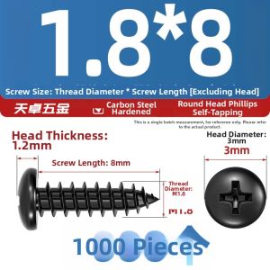 TIANZHUOJINSHU | Hardened Black Zinc-Coated Crosshead Self-Tapping Screws