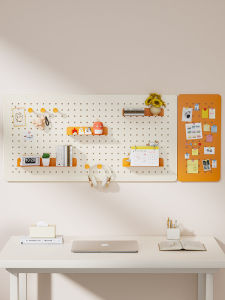 Wall-Mounted Punching-Free Wire-Wrap Board Study Table Childrens Room Table Metal Shelf Storage Display Stand Magnetic Storage Rack