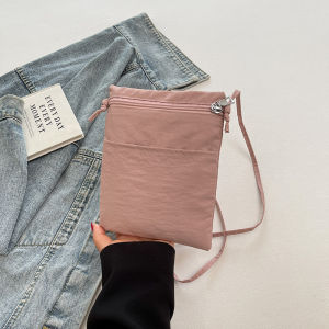 Casual Crossbody Mini Square Bag Versatile Mobile Phone Bag in Simple Japanese Style Single Shoulder Bag for Young Adults