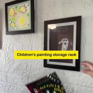 【SKIT】Kids Art Frames A3 A4 Size Flip Frame Wooden Decorative Picture Frame Changeable Children Drawing Portfolio Storage Box