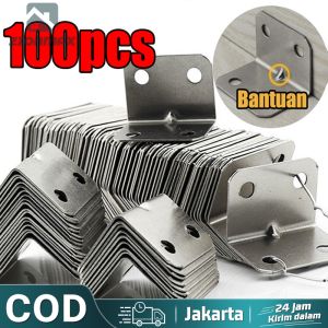 100pcs Bracket Siku L Ambalan L Plat Siku Penyangga Besi L / Siku Rak Verseng