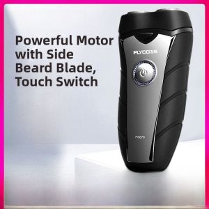 Flyco FS876 Electric Shaver Double-Headed Rotating Wired Charging Mens Beard Trimmer Shaving Razor for All Skin Types