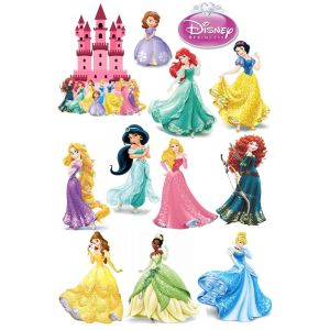 PRINCESS Sticker Dinding  size 8 cm Vinyl White Waterproof