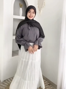 Vincath Rok Panjang Wanita Katun Rayon Adem Lembut – Karet Pinggang Full Elastis – All Size Fit XL – Korean Look Casual – Rok Muslim Remaja – Banyak Pilihan Warna - RW - 02