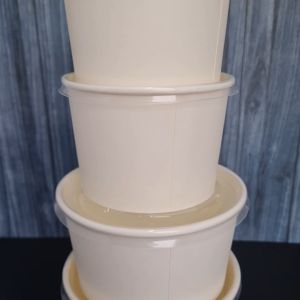 Mangkok kertas 17 oz + TUTUP / Paper Bowl / Tutup Bowl (25 pcs) mangkok premium / mangkok es / mangkok bakso