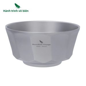 Chuyến Hải Hành Vô Biên Titan Bát Treo Tường Đôi Siêu Nhẹ Cắm Trại Bộ Đồ Ăn Cho Cơm Súp Yến Mạch Sữa Chua-Tinh Chất Nấu Ăn Ngoài Trời